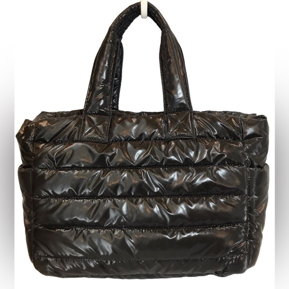 PUFFER EURO STYLE CONVERTIBLE TOTE, BLACK, CELINE DION - Picture 2 of 9